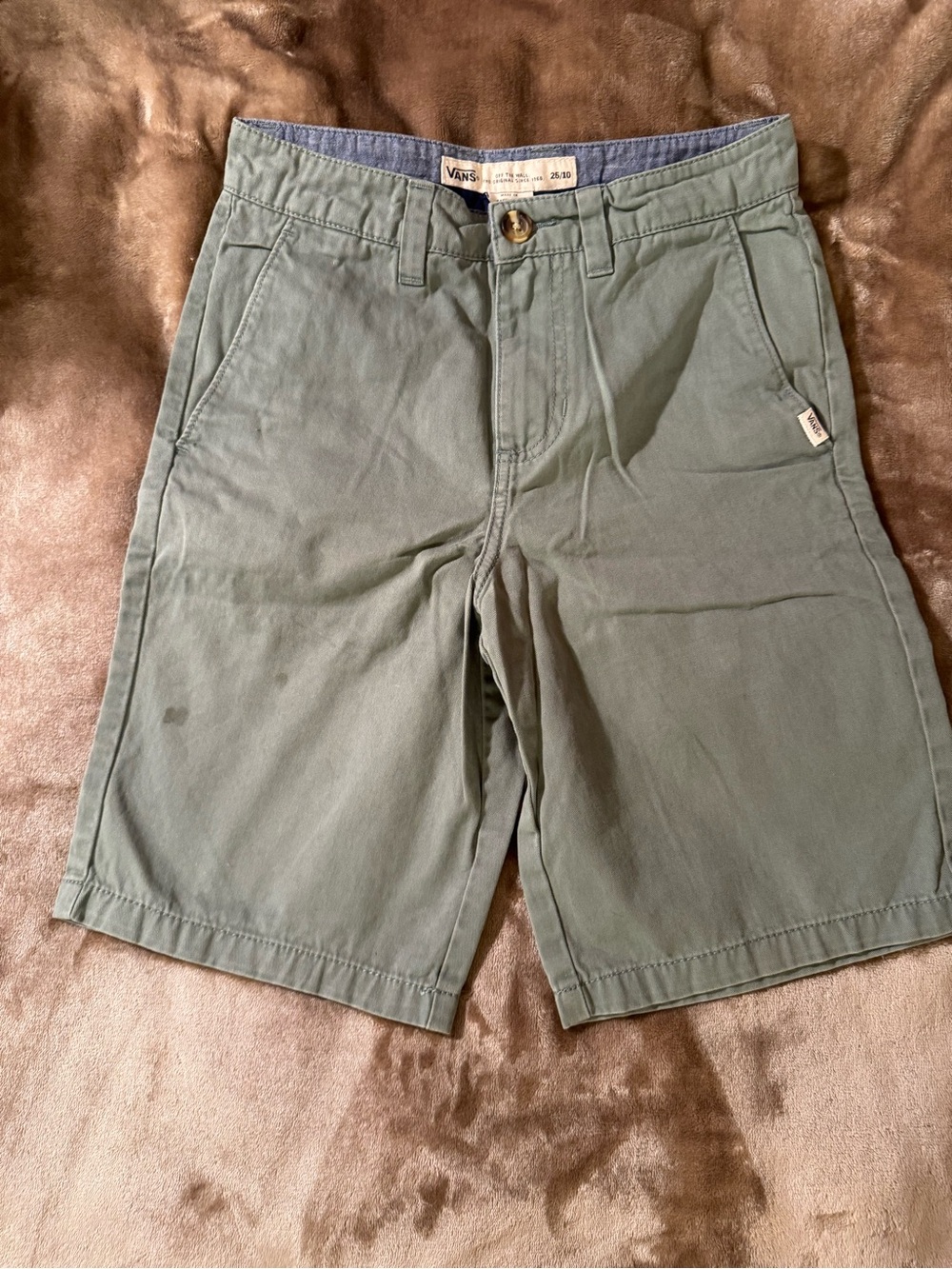 Vans Men’s Olive Green Flat-Front Chino Shorts